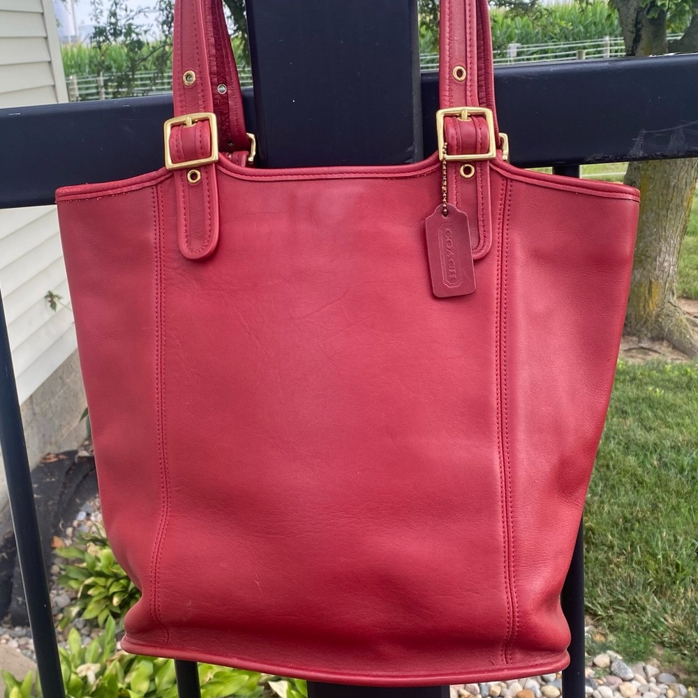 Coach Red Leather large Legacy Shopper Tote